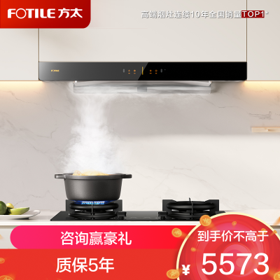 [定时灶]方太03-EMD20T+TE21抽吸油烟机燃气灶套装 欧式顶吸脱排烟机灶具套餐 家用 直流变频 24大风量