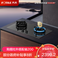 方太TEK21B-G全新升级防干烧家用燃气灶天然气液化气双眼灶TEK21系列 [灰色]