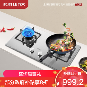 方太TH33G燃气灶双眼灶煤气灶单灶具燃气灶嵌入式灶煤气炉不锈钢灶台炉具炉灶带熄火保护-国补液化气专用