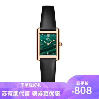 瑞士嘉年华Carnival女士ins风轻奢石英表女表镶钻小方盘正品名牌手表简约气质小绿表空姐方形表3004L