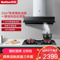 红日(RedSun)欧侧跨界油烟机燃气灶套装家用烟灶套装厨电组合两件套大吸力智能定时RTEU06+EM608B 液化气