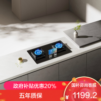 老板(Robam)智慧大火力 燃气灶23BX-E1[小灶王]双子星系列智能定时灶5.2kW大火力嵌入式 自动熄火保护灶