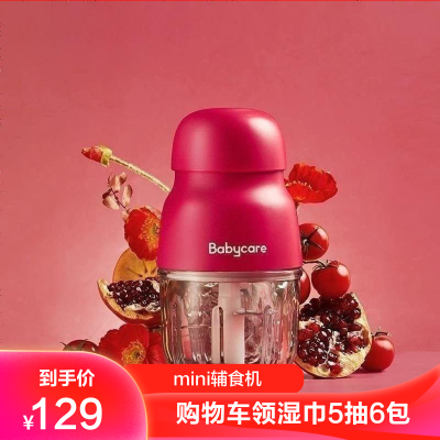 babycare宝宝辅食机婴儿辅食工具料理机搅拌机宝宝辅食神器便携萨洛恩红