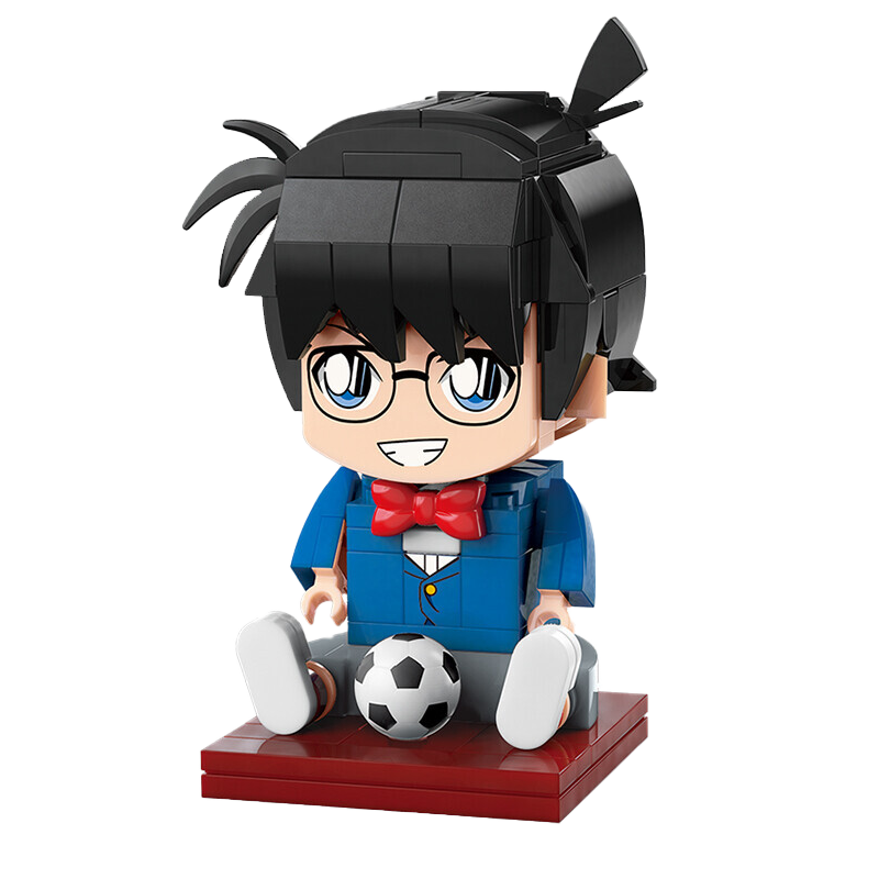 名侦探柯南系列拼装积木玩具卡通可爱方头仔人仔潮玩摆件组装拼插小