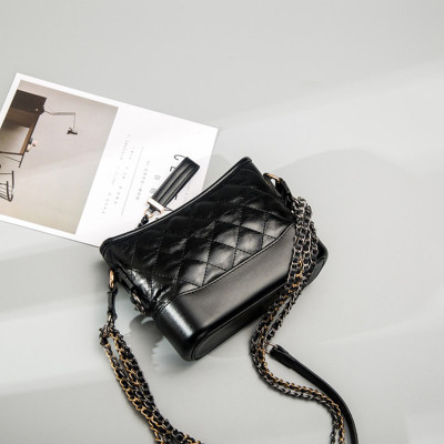 蒂兰仕2021新款包包女HD-9955小香风韩版女包菱格包包双链条流浪包女士单肩包女斜挎包女水桶包超纤皮手提包包包女