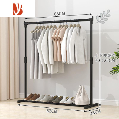 三维工匠简易晾衣架落地折叠卧室单杆室内晾衣杆挂衣架阳台晒衣服架子家用