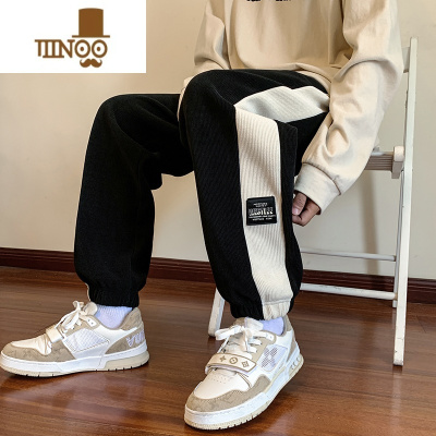 YANXU高街vibe束脚卫裤男款潮牌宽松阔腿青少年运动裤潮流休闲裤子