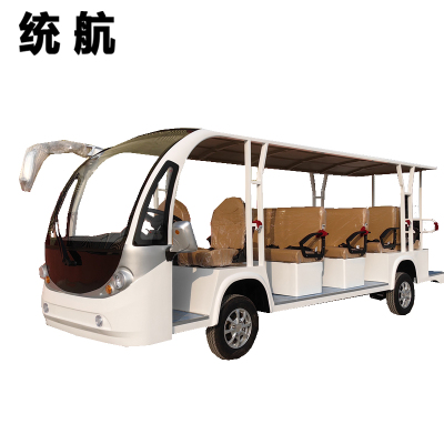 统航14座电动观光车四轮物业保安巡逻车电瓶景区旅游接待摆渡车
