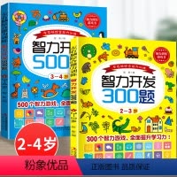 2册:2-3岁300题 + 3-4岁500题 [正版]2-3岁 儿童左右脑开发书 宝宝智力潜能大开发 2岁宝宝书籍一两岁