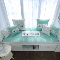 家柏饰(CORATED)北欧高密度乳胶飘窗垫窗台垫定做榻榻米阳台海绵垫沙发毯坐垫 仙人掌 18cm飘窗垫