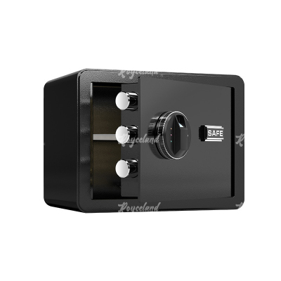 洛诗莲LSL40618089小型保险柜密码保险箱全钢防盗保管箱 30cm黑色指纹密码款