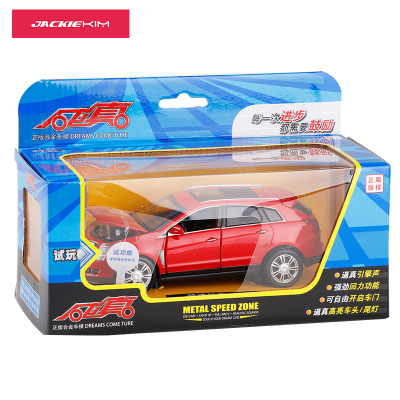 彩珀1:32凯迪拉克SRX越野车合金车模声光回力儿童汽车模型玩具车红色