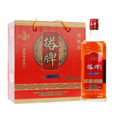 塔牌 绍兴黄酒 手工佳酿 500ml*6瓶 礼箱 大米花雕酒 半干型 整箱