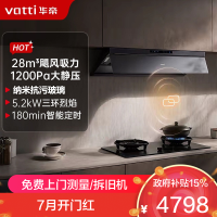 华帝(vatti)[小飞碟Max]超薄平嵌欧式烟灶联动套装 i11S66+308G变频抗污玻璃面板 28风量大吸力油烟机