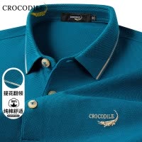 鳄鱼恤CROCODILE 男士商务百搭全棉舒适刺绣长袖POLO衫