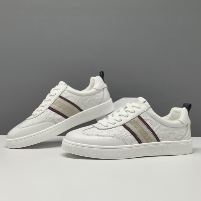 真皮板鞋男款潮流百搭鞋子欧洲站头层牛皮免系带一脚蹬懒人小板鞋