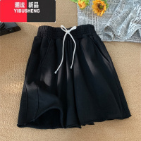 YIBUSHENG粉色运动短裤女2024新款季大码中裤子宽松休闲5五分裤
