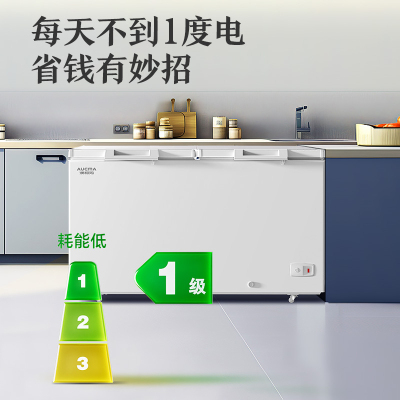 澳柯玛顶开门大容量BC/BD-500HNE卧式冷柜1级节能商用冷柜-40度低温