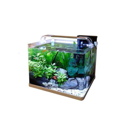 热弯超白玻璃鱼缸 客厅小型生态水族箱办公室桌面造景金鱼缸