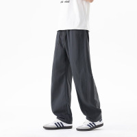 高端美式裤宽松新款年春夏黑色高腰拖地裤子男潮男学生牛仔裤_421