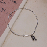 原创设计银饰复古森系个性饰品韩版学生简约银珠脚饰招财猫脚链送女朋友老婆情人节七夕生日礼物