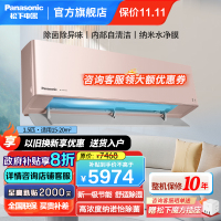 松下(panasonic)1.5匹直流变频冷暖20倍纳诺怡除菌1级内部自清洁除湿壁挂空调挂机 一级能效 D13KQ10N