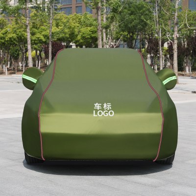 衣车罩防晒防雨专用汽车套外罩 军绿色【牛津布双层加棉】升级反光条