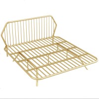 北欧铁艺双人床轻奢ins网红金色公主床1.8米1.5米现代简约公寓床