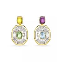 施华洛世奇(SWAROVSKI)女款金色镀镍八角切割水晶耳环时尚个性耳饰配饰