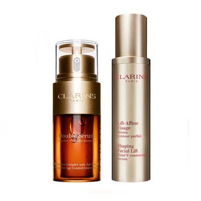 双V塑脸-Clarins娇韵诗V脸精华+双萃赋活修护精华抗老瘦脸一步到位冻龄时光