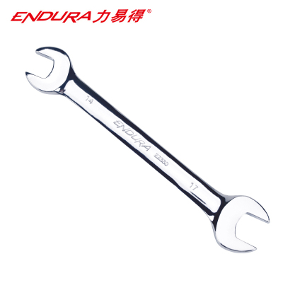 力易得(ENDURA)全抛光铬钒钢双开扳手 双头呆扳手17*19mm 货号E2382