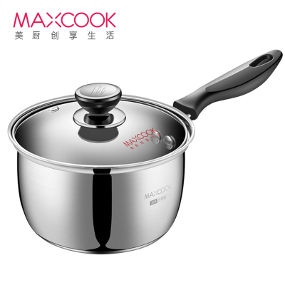 美厨（maxcook）奶锅304不锈钢奶锅汤锅16cm加厚复合底婴儿泡面煮奶辅食锅燃气炉电磁炉通用锅具LN116
