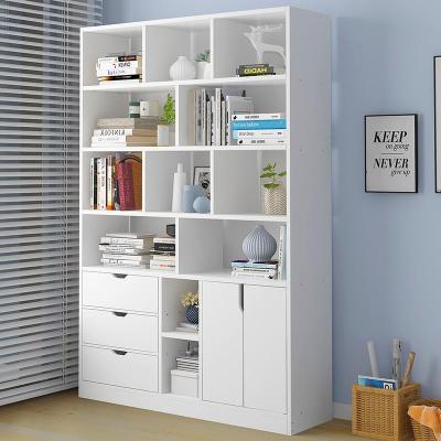 简易书架落地卧室收纳置物架客厅储物柜经济型家用书房大容量书橱
