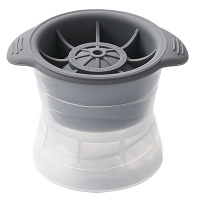 大号硅胶冰球模具威士忌冻冰块盒球形圆形制冰盒带盖做冰冰格酒吧 敬平 灰色