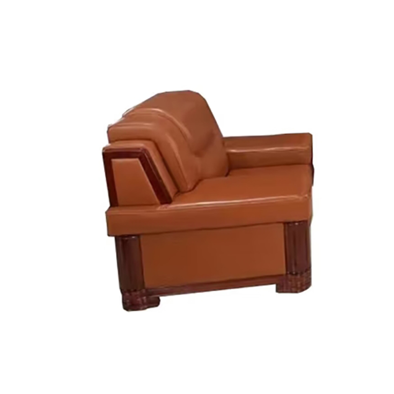 臻远 办公沙发 单人位 尺寸:1380*960*940mm 材质:牛皮 黄棕色