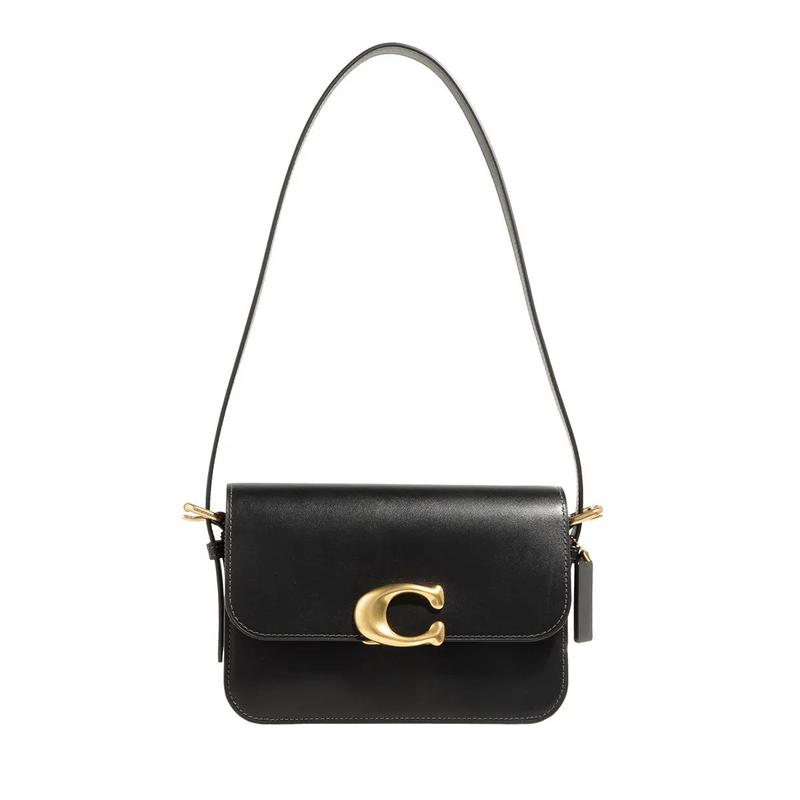 COACH 2025新款轻奢女式简约棕色单肩斜挎包通勤百搭小方包