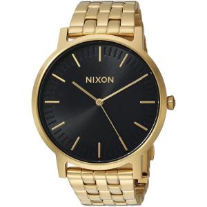Nixon尼克松 圆形黑色手表大表盘男士石英手表学生表静音 A1057