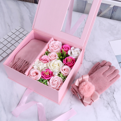 林檎感恩节生日女生送女友闺蜜女朋友老婆实用围巾手套冬季保暖加厚套装礼盒结婚纪念日创意表白礼品送女朋友老婆生日礼物送女朋友