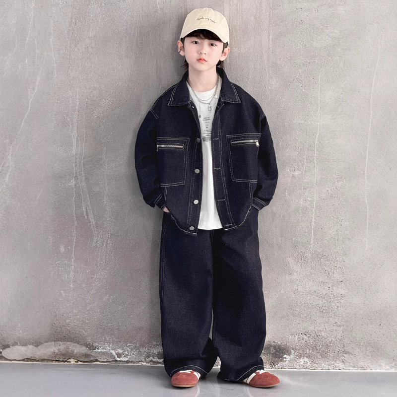 男童春装牛仔套装2026新款大童春季男孩春秋款休闲儿童潮帅气时髦