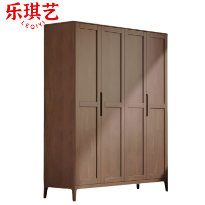 乐琪艺 实木衣柜 胡桃色四门 1525*560*1960mm 台