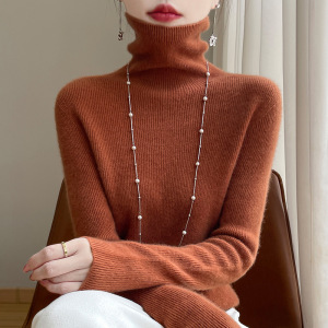 秋冬新款一线成衣抽条高领毛衫女套头毛衣打底衫高领针织衫女