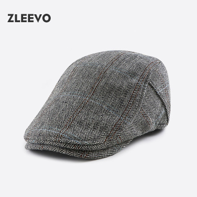 新款男帽子春秋女百搭鸭舌帽小众复古英伦休闲百搭鸭嘴画家帽