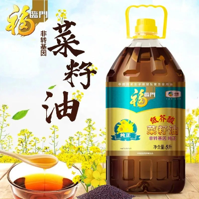 中粮福临门非转基因低芥酸纯正菜籽油5L食用油浓郁菜油香