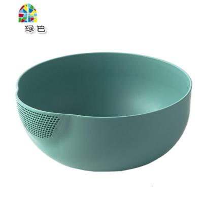 容量淘米器厨具洗米筛洗米器家用用品厨房菜篮子滤水过滤勺。搅棒 FENGHOU 绿色洗菜篮洗菜篮