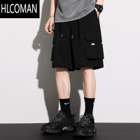 HLCOMAN美式工装短裤男夏季黑色潮牌休闲中裤男士宽松运动五分裤子男款潮