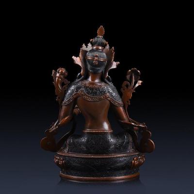 家柏饰(CORATED)绿度母佛像 铜绿度母多罗菩萨救八难度母密宗尼泊尔工艺