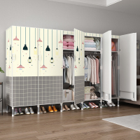 家时光开门式布衣柜钢管加粗加固加厚全钢架布艺出租房卧室家用简易布柜