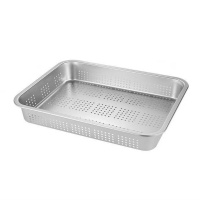 山水本色 加厚不锈钢冲孔方盘漏盆沥水篮32*22*7cm 个