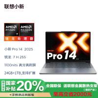联想小新Pro14 2025锐龙版14英寸轻薄笔记本电脑 AMD 锐龙 7 H255 24G 1TSSD 集显 2.8K OLED 120Hz 1100nits 深灰色 官方标配