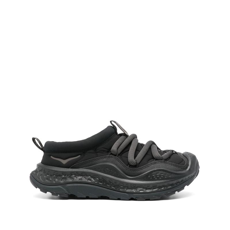 Hoka One One男跑步鞋加厚设计圆头橡胶鞋头缓震大底弹性绑带